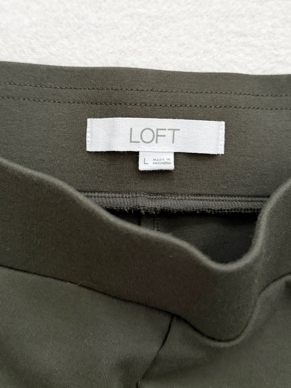 LOFT Ponte Pants in Olive Green - Picture 7 of 8